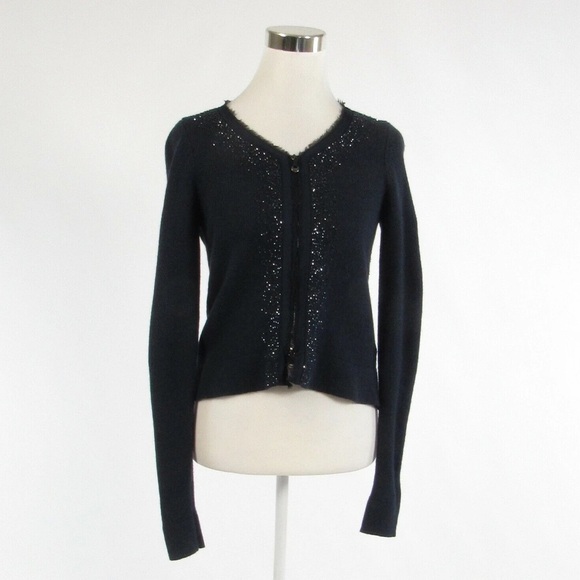 Martin and Osa Zip Up Alpaca Wool Cardigan with Sparkly Trim - Picture 1 of 15